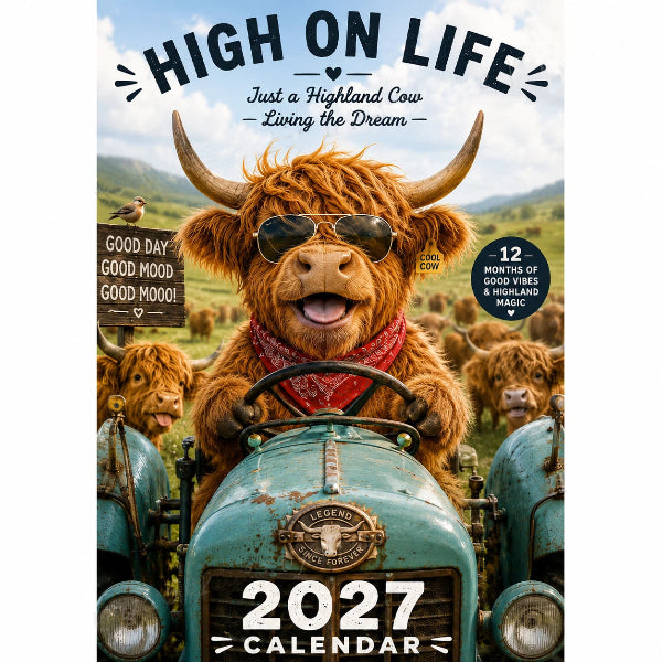 ๐ฎ 2027 Funny Highland Cow Wall Calendar๐๏ธ | A4 Hanging Calendar |๐ Designed by Isabel Kline ๐จ๐