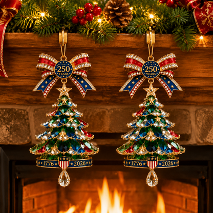 TopSpire®250th Anniversary Jeweled Christmas Tree Ornament (1776 2026)