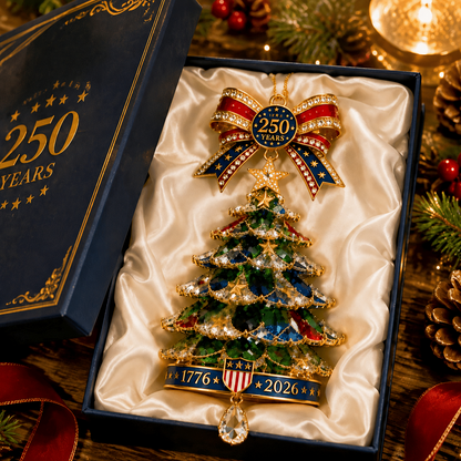 TopSpire®250th Anniversary Jeweled Christmas Tree Ornament (1776 2026)
