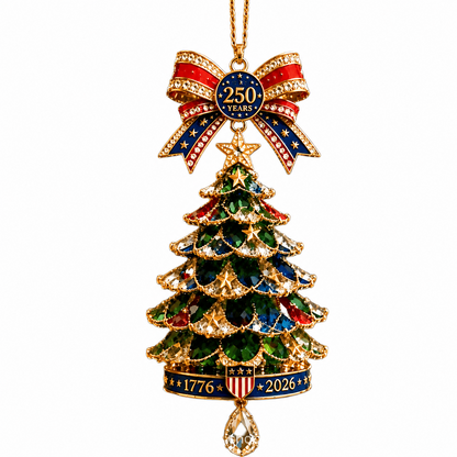 TopSpire®250th Anniversary Jeweled Christmas Tree Ornament (1776 2026)