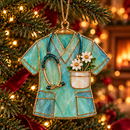 ✨ TopSpire®2026 Nurse Appreciation Stained Glass Christmas Ornaments – Set of 6