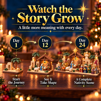 ✝️TopSpire®Nativity Advent Calendar – 24-Day Buildable Christmas Nativity Set✨
