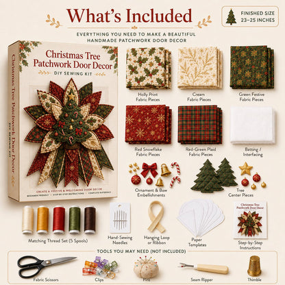 TopSpire®Beginner-Friendly Oversized Christmas Character Quilted Door Hanger Sewing Kit Complete Kit with All Tools & Step-by-Step Guide Included