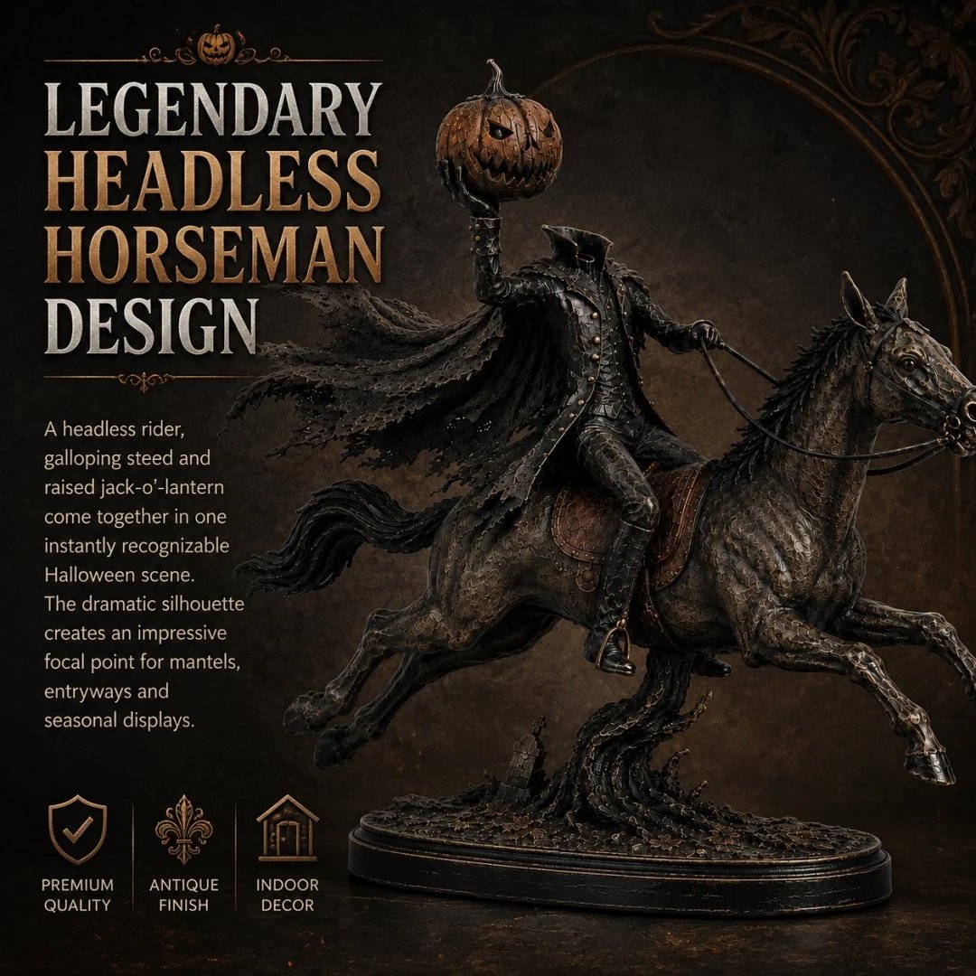 💥Surprise 50% Off！💥Midnight Chase Headless Horseman LED Statue - Halloween Decor