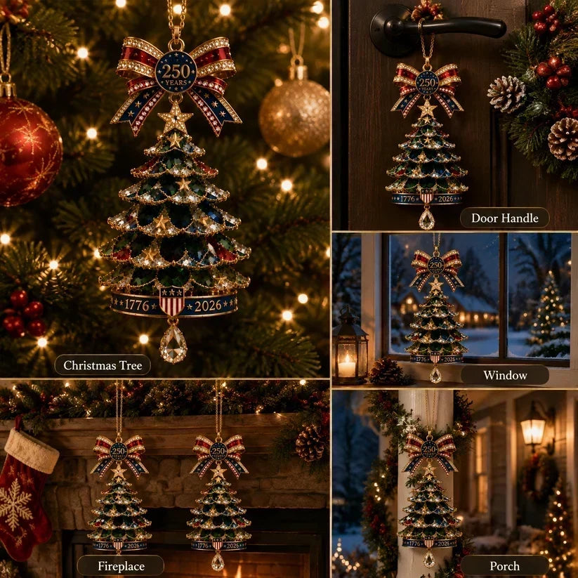 TopSpire®250th Anniversary Jeweled Christmas Tree Ornament (1776 2026)