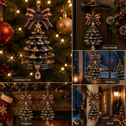 TopSpire®250th Anniversary Jeweled Christmas Tree Ornament (1776 2026)