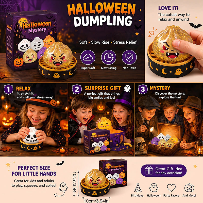 🎃 Halloween Dumpling Squeeze Squishy Toy Blind Boxes