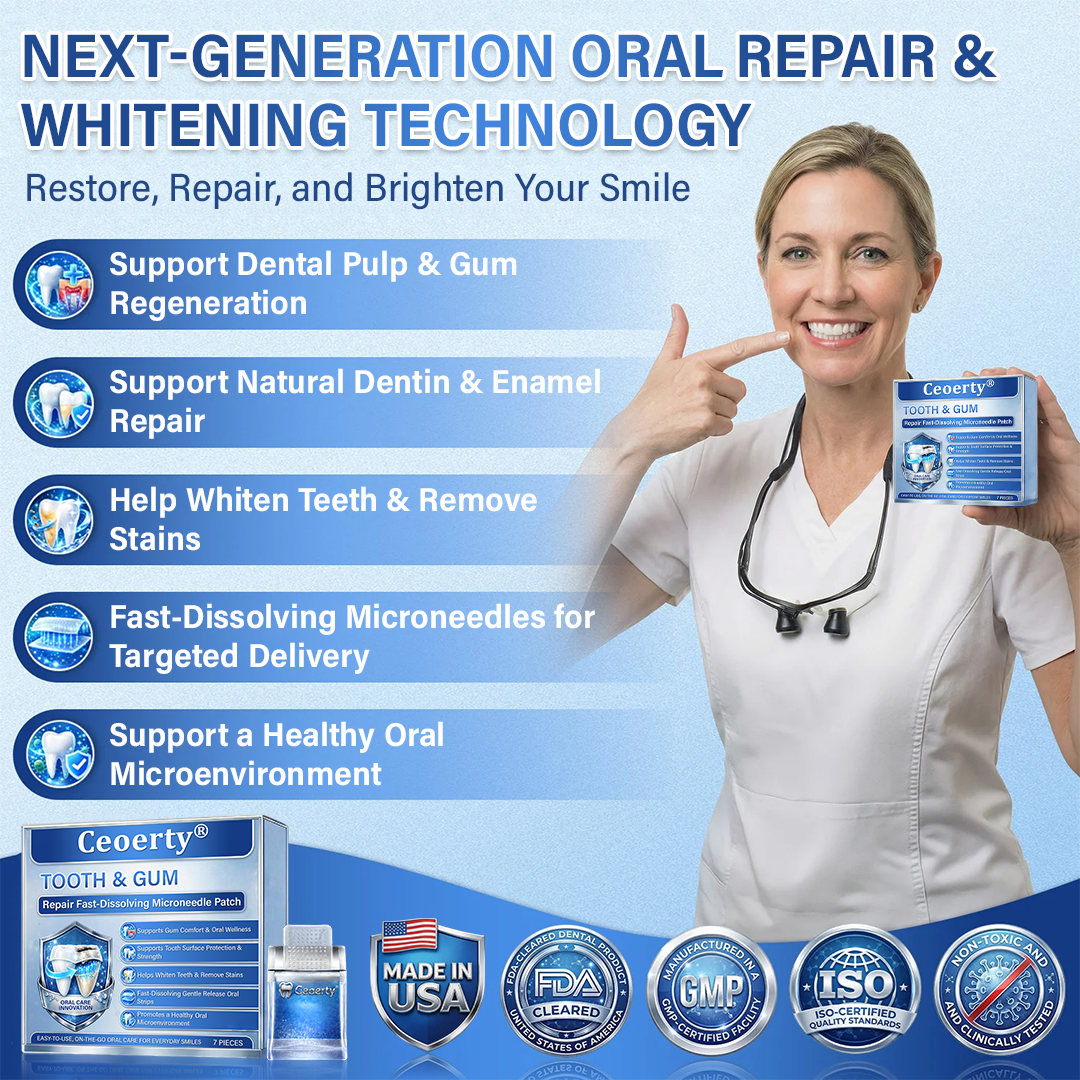 Your Smile🦷Ceoerty® Tooth & Gum Repair Fast-Dissolving Microneedle Patch✨ (𝟓-𝐢𝐧-𝟏 💎 𝐑𝐞𝐛𝐮𝐢𝐥𝐝 𝐄𝐧𝐚𝐦𝐞𝐥 & 𝐃𝐞𝐧𝐭𝐢𝐧 • 𝐒𝐭𝐫𝐞𝐧𝐠𝐭𝐡𝐞𝐧 𝐆𝐮𝐦𝐬 • 𝐄𝐫𝐚𝐝𝐢𝐜𝐚𝐭𝐞 𝐓𝐚𝐫𝐭𝐚𝐫 & 𝐎𝐝𝐨𝐫 • 𝐖𝐡𝐢𝐭𝐞𝐧𝐢𝐧𝐠 • 𝐒𝐭𝐨𝐩 𝐓𝐨𝐨𝐭𝐡 𝐒𝐞𝐧𝐬𝐢𝐭𝐢𝐯𝐢𝐭𝐲)🔥