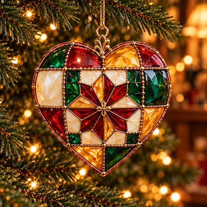 ✨ 2026 TopSpire®Vintage Stained Glass Sewing Christmas Ornaments – Set of 6