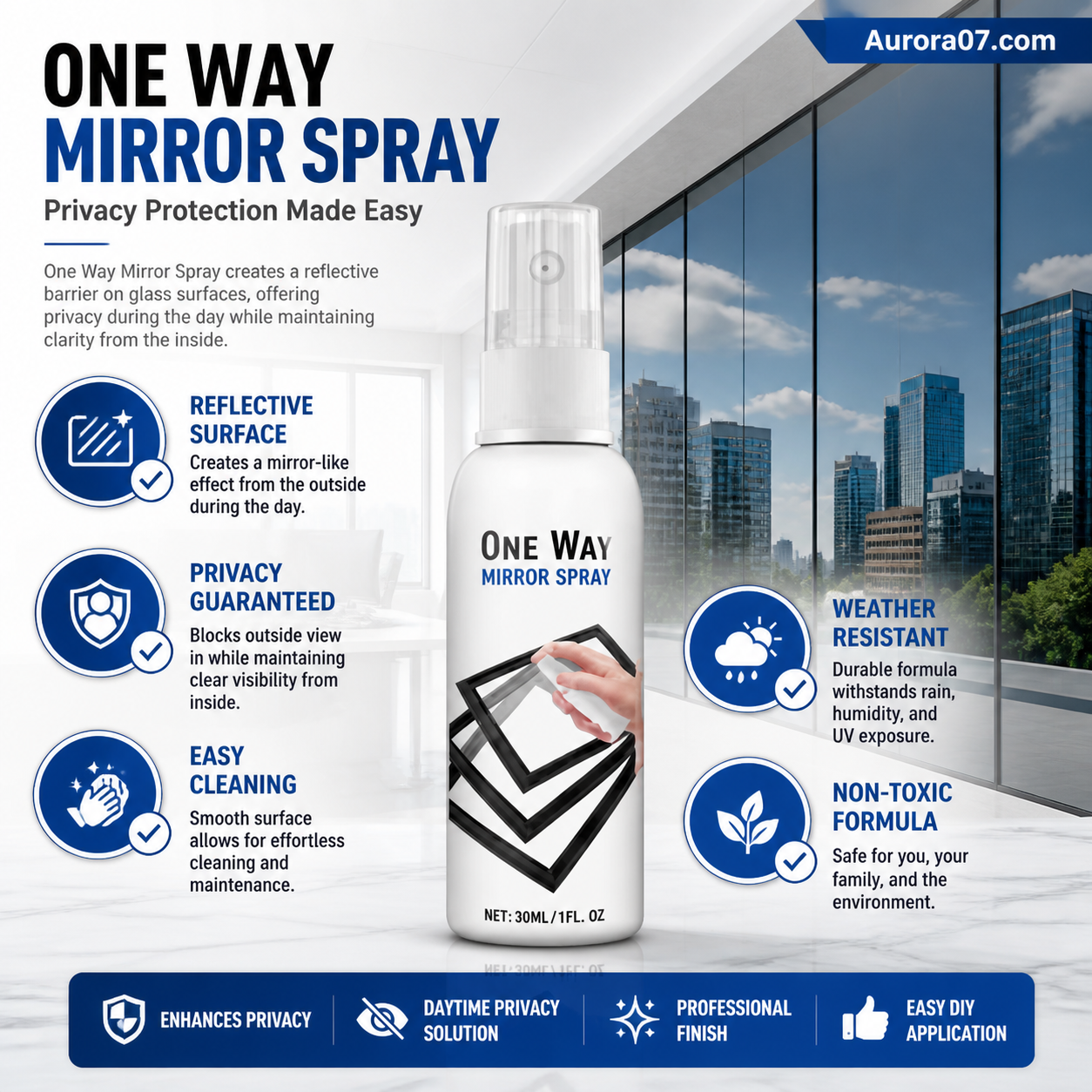 Reflective Window Spray for Home & Car