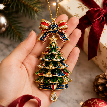 TopSpire®250th Anniversary Jeweled Christmas Tree Ornament (1776 2026)