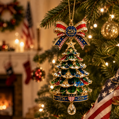 TopSpire®250th Anniversary Jeweled Christmas Tree Ornament (1776 2026)