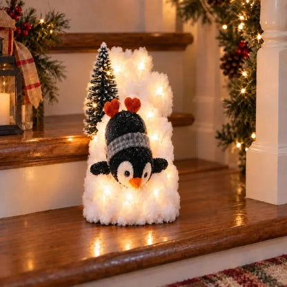 TopSpire®Penguin Christmas Stair Snow Decor