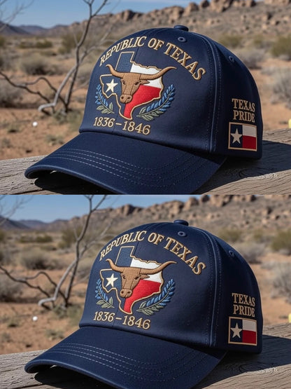 Texas Pride Runs Deep 🤠 – Republic of Texas Heritage Embroidered Hat