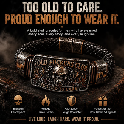 🔥 Today Only: FREE Collector Coin🔥 | ☠️Old Fuckers Club 2026 Ultimate Skull Gift Set — Cap + Bracelet + Vintage Lighter + Mug