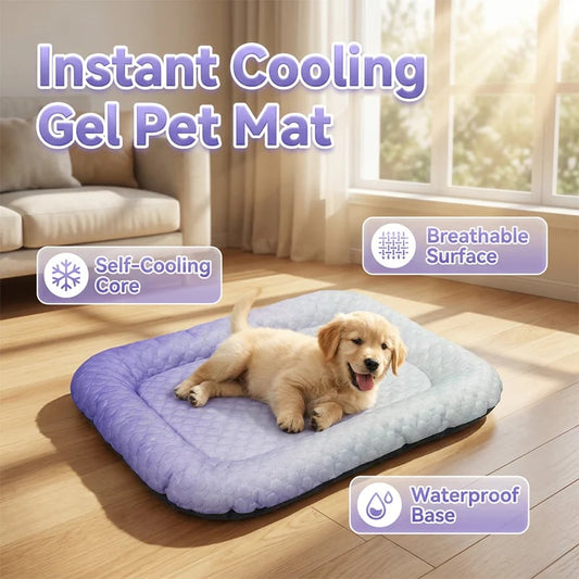 🐶🐱Pet Cooling Pad Mat for Dogs and Cats - Ice Silk Summer Cool Bed Blanket in Gradient Colours, Breathable Soft Sleeping Cushion for Indoor Floors Sofas and Car Travel Washable Multiple Sizes Available