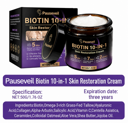 Made and Shipped from USA✨Pauseveil® Biotin 10-in-1 Skin Restoration Cream🍀