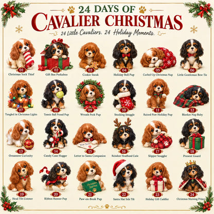 🐶 "24 Days of Cavalier Christmas" TopSpire®2026 – A 24-day Christmas countdown with 24 collectible Cavalier surprises