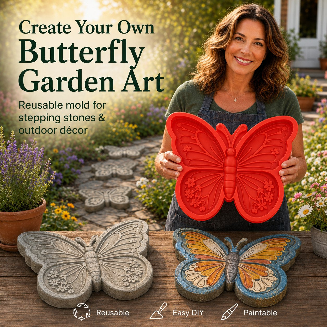 LAST DAY 49% OFF - 🌻 Reusable Sunflower Stepping Stone Mold