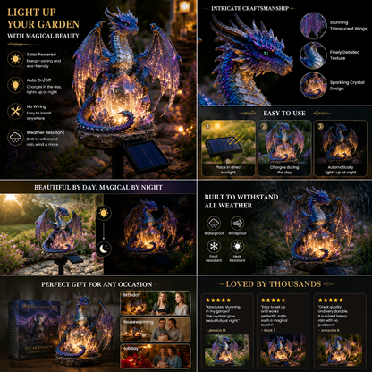 💜 Amethyst Crystal Dragon – Solar Dragon Crystal Garden Light✨️