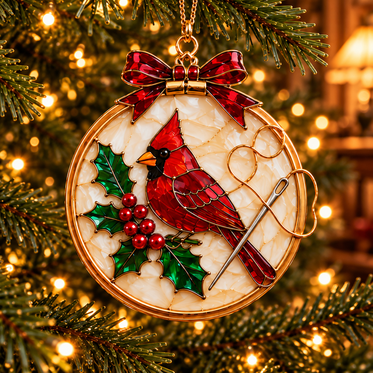 ✨ 2026 TopSpire®Vintage Stained Glass Sewing Christmas Ornaments – Set of 6