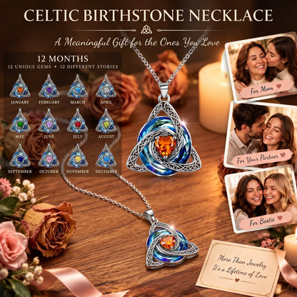 🔥 Last Day 50% OFF –♾️💖Birthstone Celtic Knot Necklace for Women