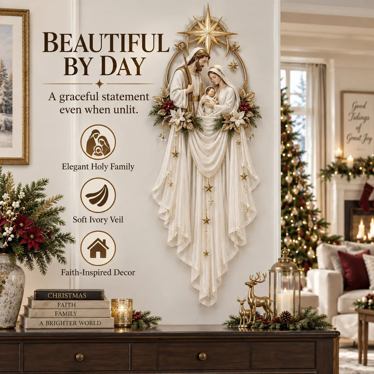 TopSpire®Holy Family Star Veil - Meaningful Christmas Wall Decor