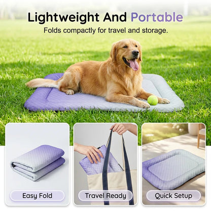 🐶🐱Pet Cooling Pad Mat for Dogs and Cats - Ice Silk Summer Cool Bed Blanket in Gradient Colours, Breathable Soft Sleeping Cushion for Indoor Floors Sofas and Car Travel Washable Multiple Sizes Available