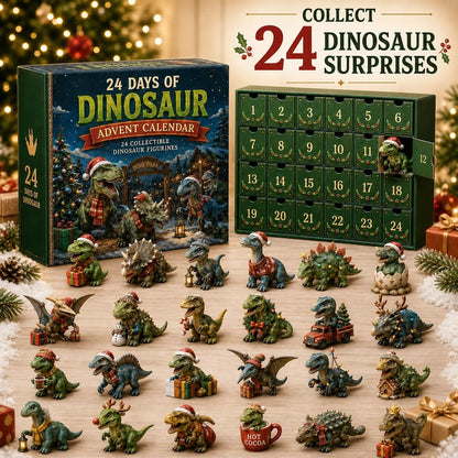 TopSpire®24 Days of Dinosaur Christmas Advent Calendar 24 Collectible Dino Figurines & Holiday Surprises