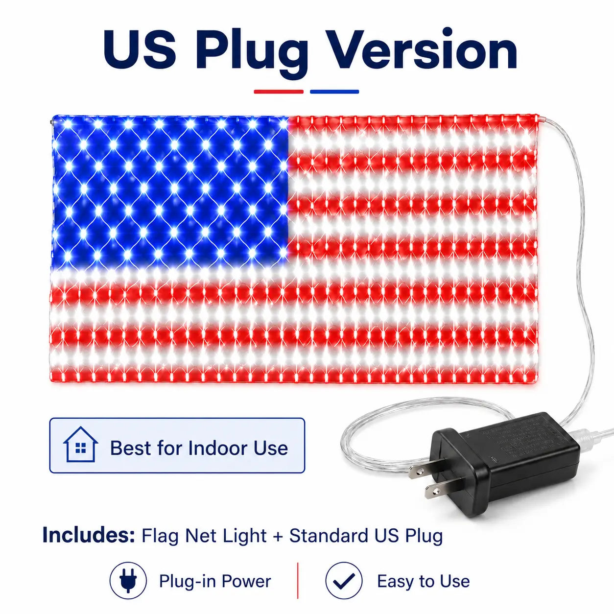Solar American Flag Lights Outdoor,420 LEDs American Flag Net Lights 6.5ft x 3.28ft Super Bright