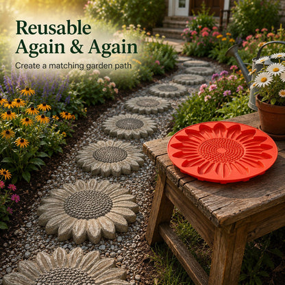 LAST DAY 49% OFF - 🌻 Reusable Sunflower Stepping Stone Mold
