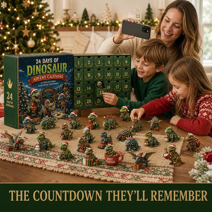 TopSpire®24 Days of Dinosaur Christmas Advent Calendar 24 Collectible Dino Figurines & Holiday Surprises