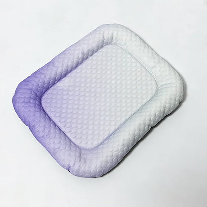 🐶🐱Pet Cooling Pad Mat for Dogs and Cats - Ice Silk Summer Cool Bed Blanket in Gradient Colours, Breathable Soft Sleeping Cushion for Indoor Floors Sofas and Car Travel Washable Multiple Sizes Available