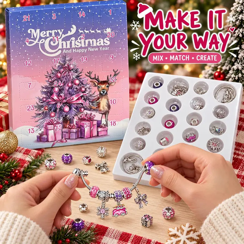 🎄TopSpire®24-Day Christmas DIY Charm Bracelet Advent Calendar🎁
