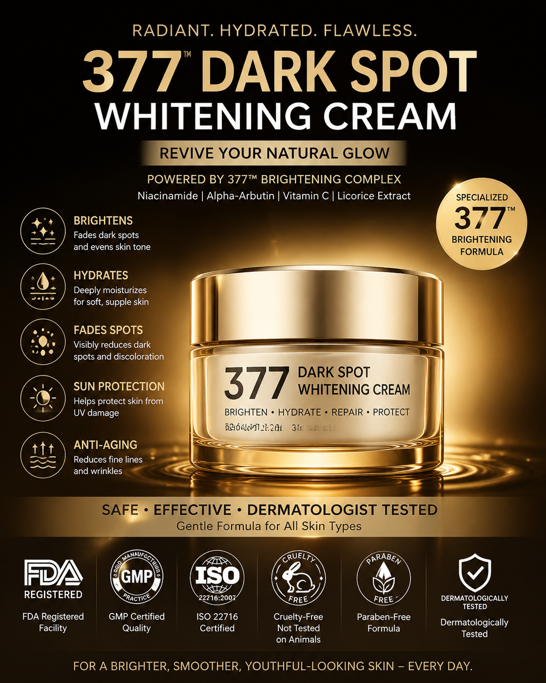 🔥 Limited Time Deal: Buy 1 Bottle, Get 1 FREE!  SYM WHITE 377 Brightening SPF Face Cream – Dark Spot, Hydration & Anti-Wrinkle Care