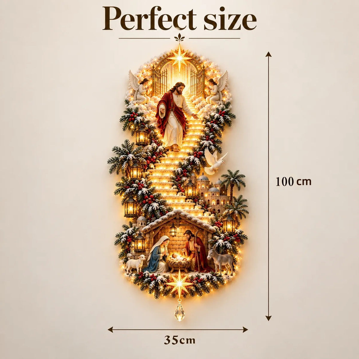 ✨ TopSpire®Jesus Light of Heaven Christmas Wall Hanging✝️