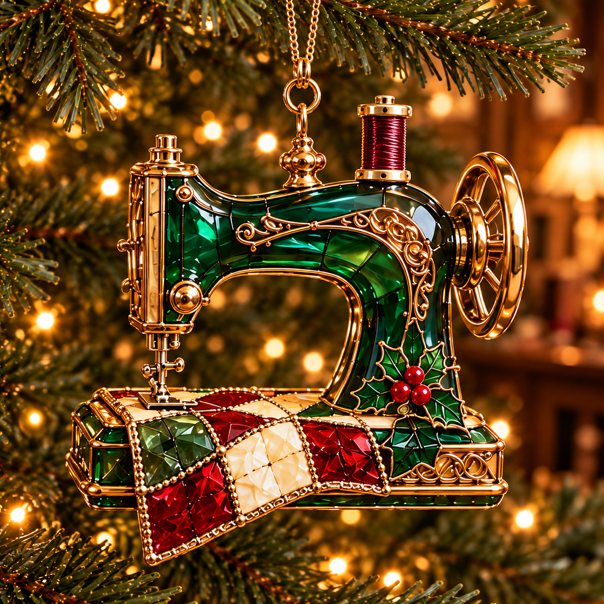 ✨ 2026 TopSpire®Vintage Stained Glass Sewing Christmas Ornaments – Set of 6