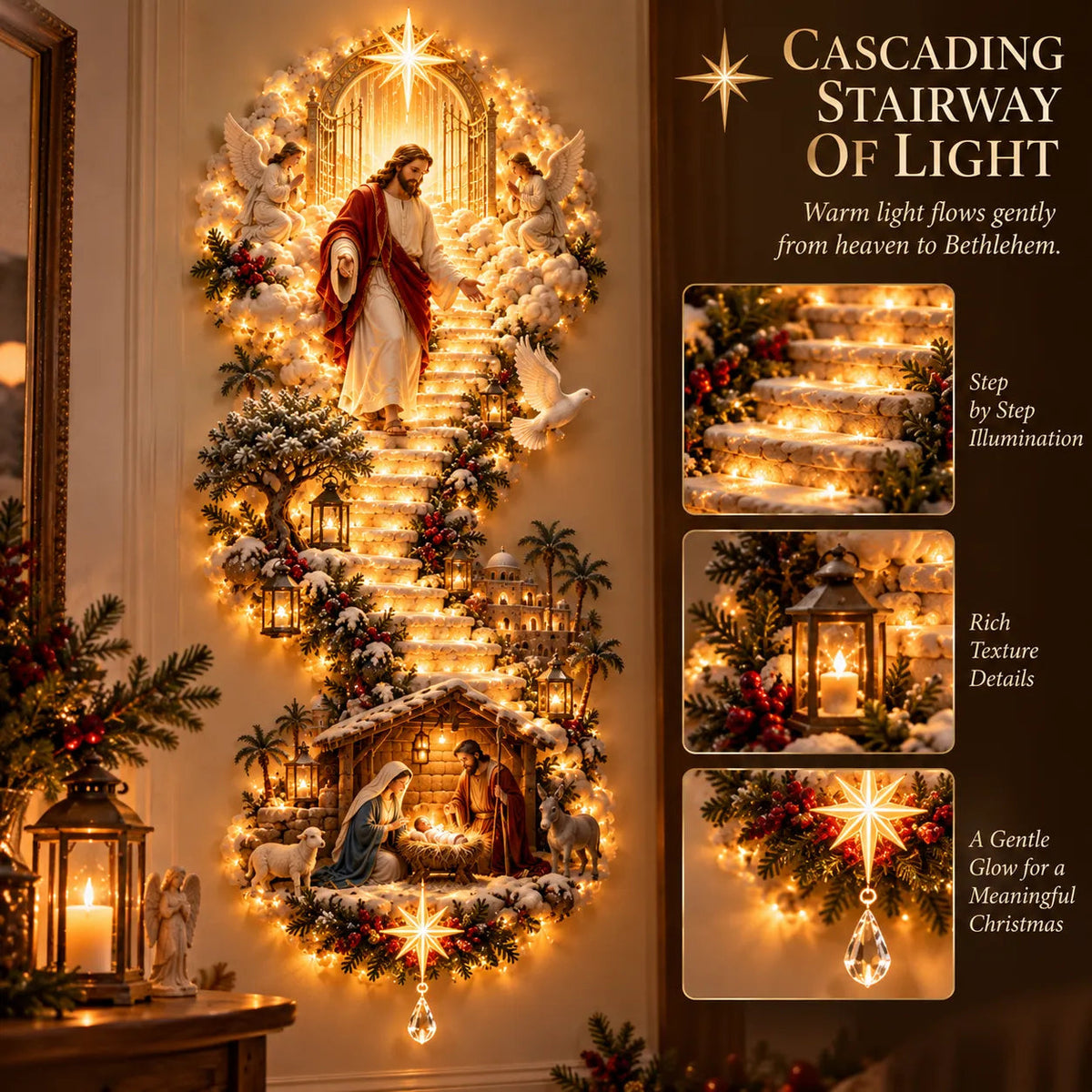 ✨ TopSpire®Jesus Light of Heaven Christmas Wall Hanging✝️