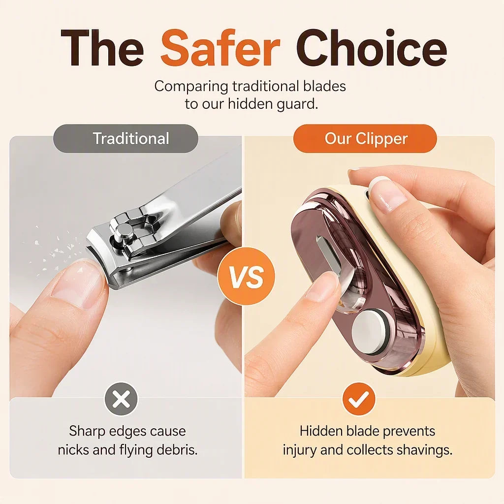 🔥Last Day 50% OFF -✂️ 2-in-1 Smart Electric Nail Clipper & Polisher – Anti-Pinch Safety & LED Light 💅