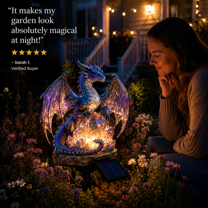 💜 Amethyst Crystal Dragon – Solar Dragon Crystal Garden Light✨️