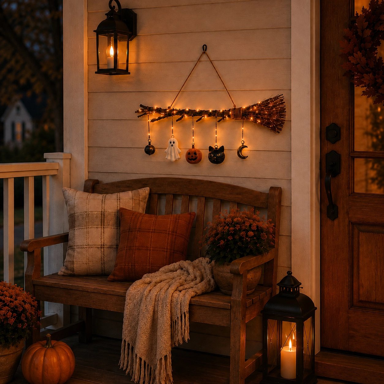 🎃Lighted Fall Broom Wall Hanging🍂