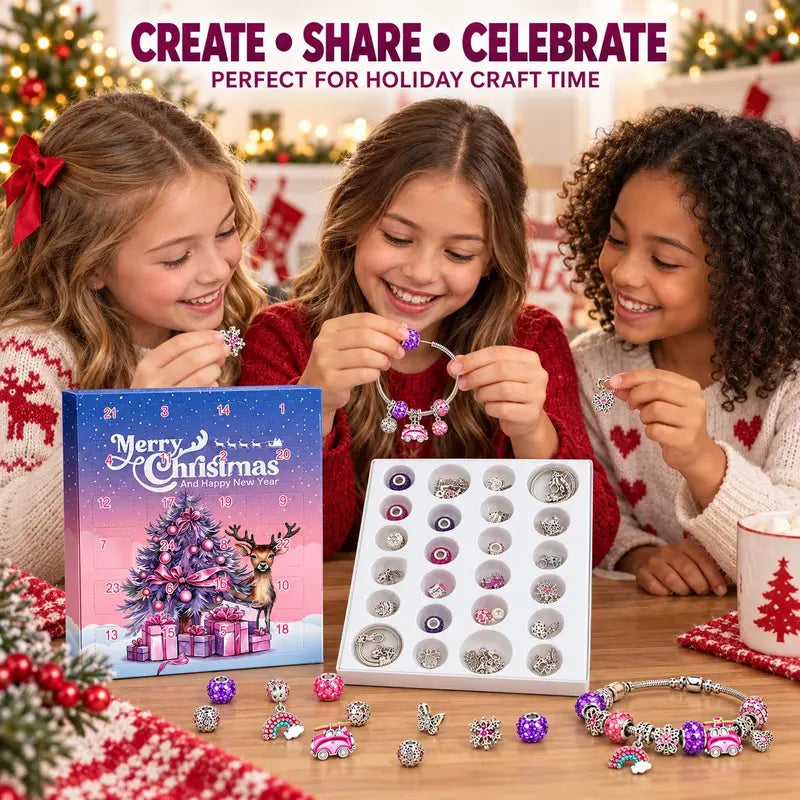 🎄TopSpire®24-Day Christmas DIY Charm Bracelet Advent Calendar🎁