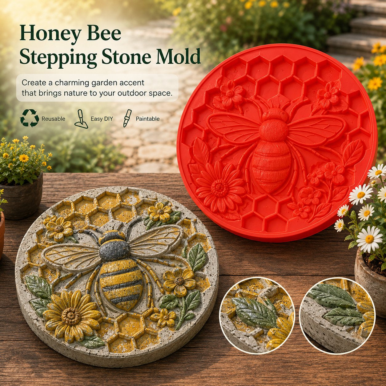 LAST DAY 49% OFF - 🌻 Reusable Sunflower Stepping Stone Mold