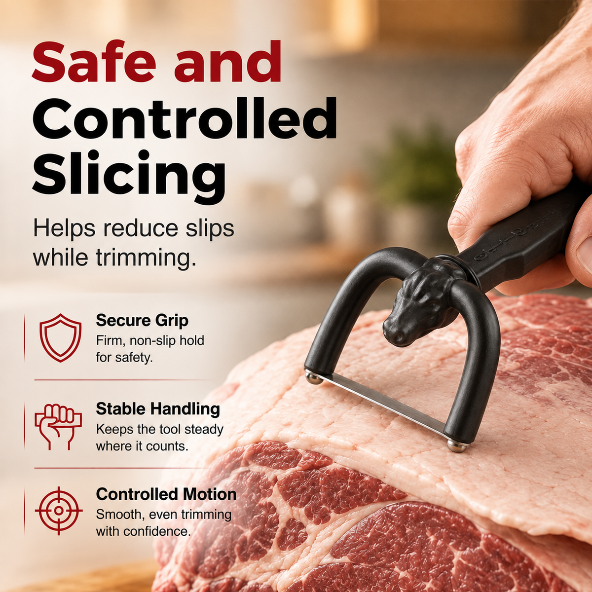 💥Surprise 50% Off！🥩 Handheld Fat Trimmer for Beef & Pork BBQ Prep