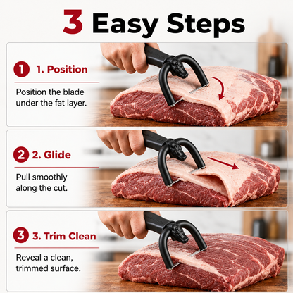 💥Surprise 50% Off！🥩 Handheld Fat Trimmer for Beef & Pork BBQ Prep