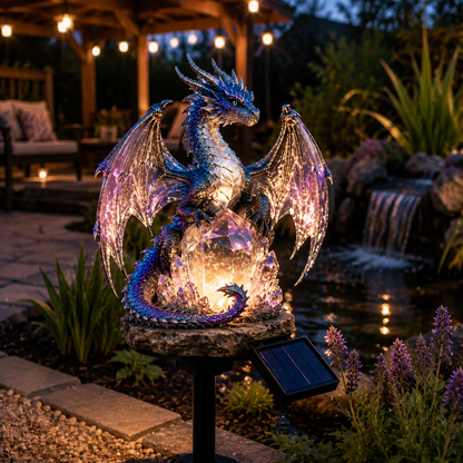 💜 Amethyst Crystal Dragon – Solar Dragon Crystal Garden Light✨️
