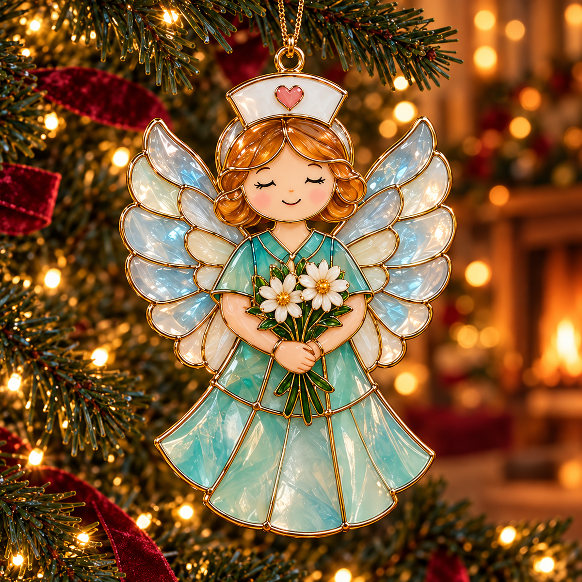 ✨ TopSpire®2026 Nurse Appreciation Stained Glass Christmas Ornaments – Set of 6