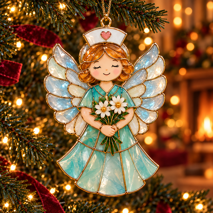 ✨ TopSpire®2026 Nurse Appreciation Stained Glass Christmas Ornaments – Set of 6