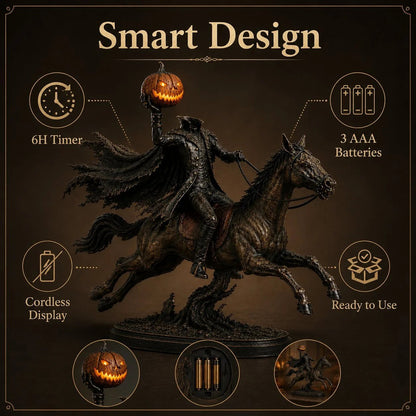 💥Surprise 50% Off！💥Midnight Chase Headless Horseman LED Statue - Halloween Decor