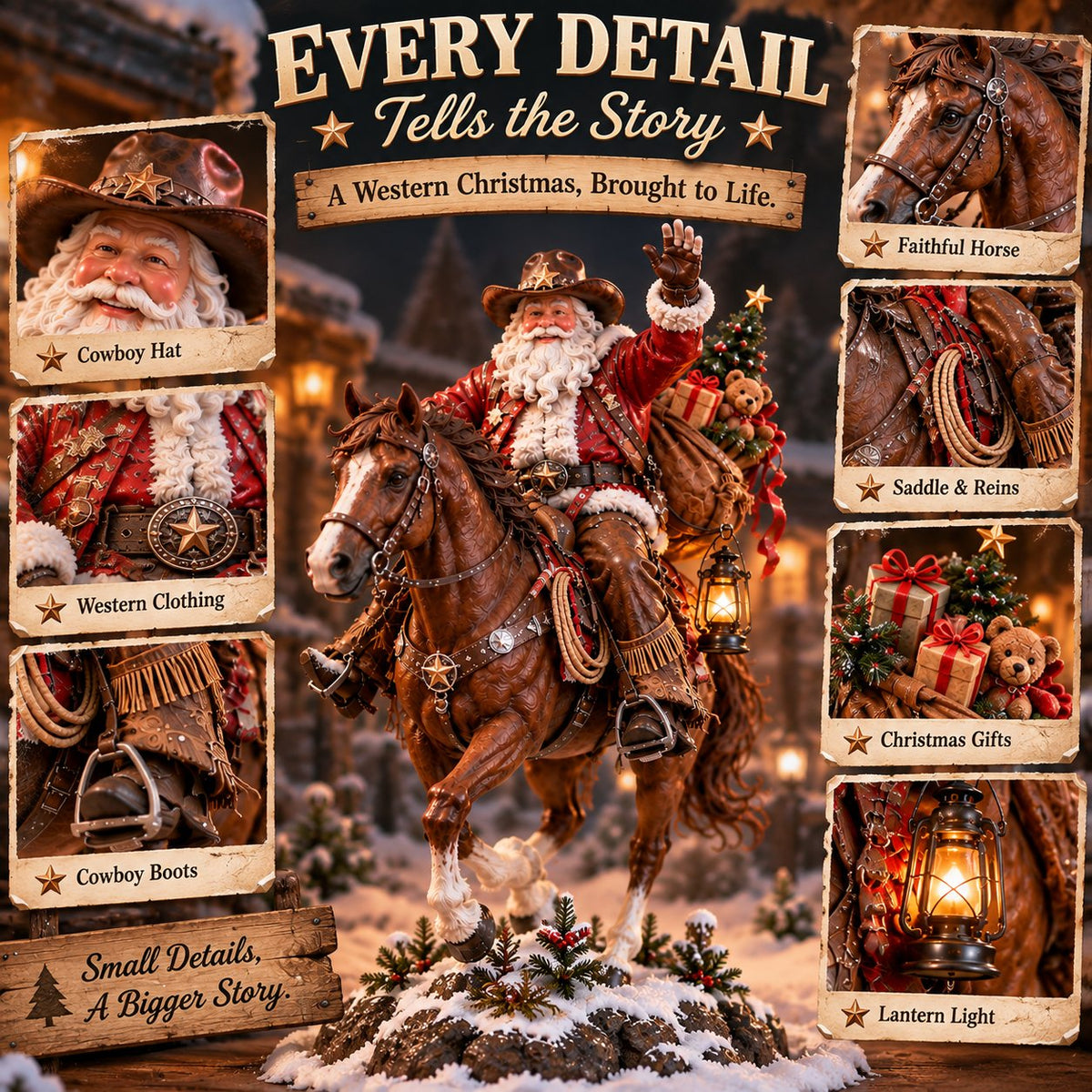TopSpire®The Old West Cowboy Santa - A Homeward Christmas Keepsake
